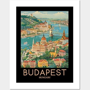 A Pop Art Travel Print of Budapest - Hungary Posters and Art